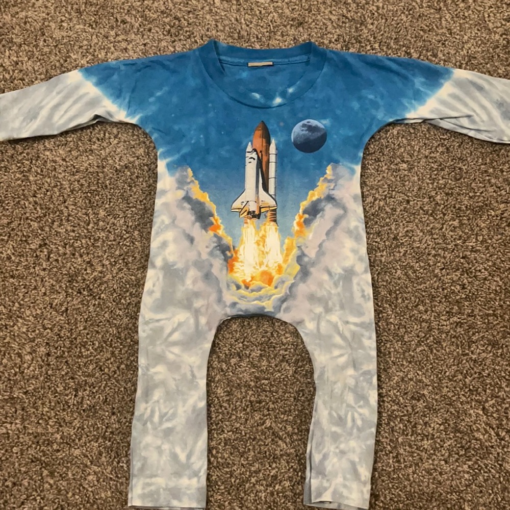 Pull on onesie- up cycled from vintage T